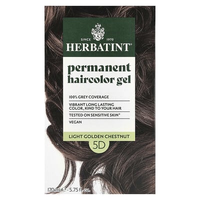 Гель для окрашивания волос Permanent Haircolor Gel, 5D Light Golden Chestnut, 5.75 fl oz (170 ml)