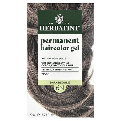 Гель для стойкого окрашивания волос, 6N Темный блондин, 5.75 fl oz (170 ml)