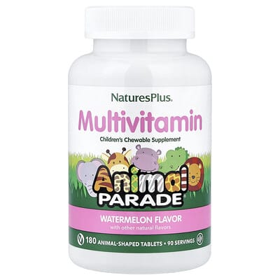 Детские жевательные мультивитамины Animal Parade®, со вкусом арбуза, 180 фигурных таблеток