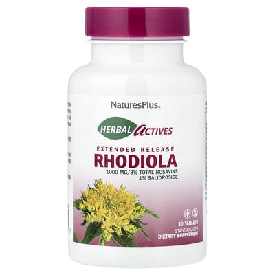 NaturesPlus Herbal Actives Rhodiola, пролонгированное действие, 30 таблеток