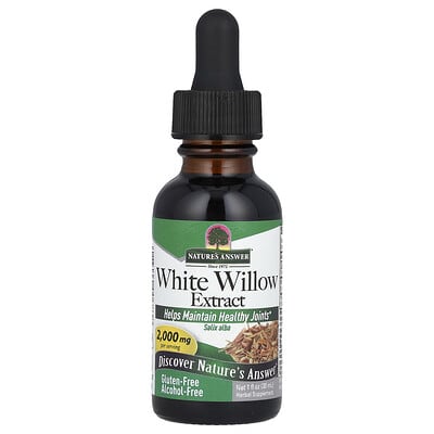Экстракт белой ивы, без спирта, 2,000 mg, 1 fl oz (30 ml)