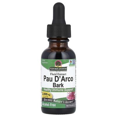 Nature's Answer Кора Pau D' Arco, без спирта, 2,000 mg, 1 fl oz (30 ml)