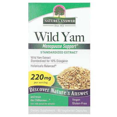 Дикая ям (Wild Yam), 220 mg, 60 вегетарианских капсул