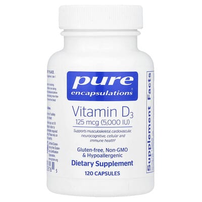 Vitamin D3, 125 mcg (5,000 IU), 120 Capsules
