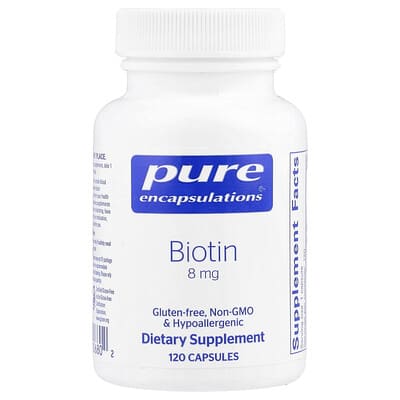 Биотин Pure Encapsulations 8 mg, 120 Capsules