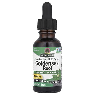 Экстракт корня Goldenseal, без спирта, 1,000 mg, 1 fl oz (30 ml)