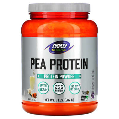 Спортивный протеин NOW Foods Pea Protein, Vanilla Toffee, 907 g
