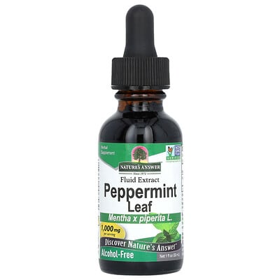 Листья перечной мяты, без спирта, 1,000 mg, 1 fl oz (30 ml)