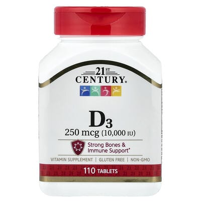 Витамин D3, 250 mcg (10,000 IU), 110 таблеток
