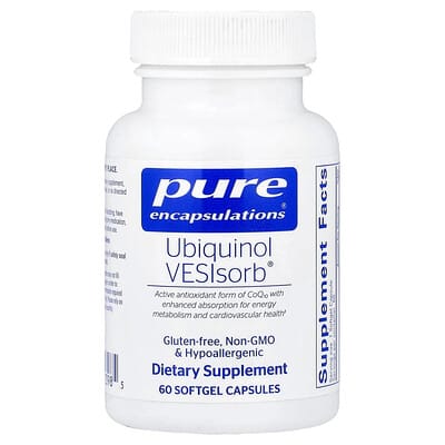 Убихинол Pure Encapsulations Ubiquinol VESIsorb®, 60 мягких капсул