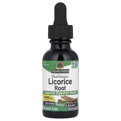 Экстракт корня солодки, без спирта, 2,000 mg, 1 fl oz (30 ml)