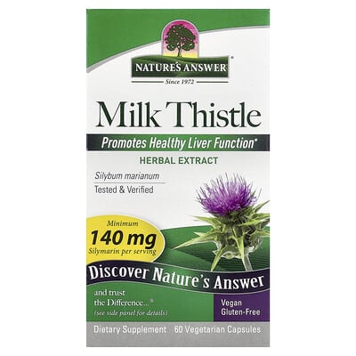Milk Thistle расторопша 60 вегетарианских капсул