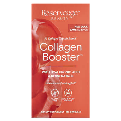 Collagen Booster™ с гиалуроновой кислотой и ресвератролом, 120 капсул