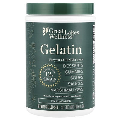 Желатин Great Lakes Wellness, без вкуса, 16 oz (454 g)