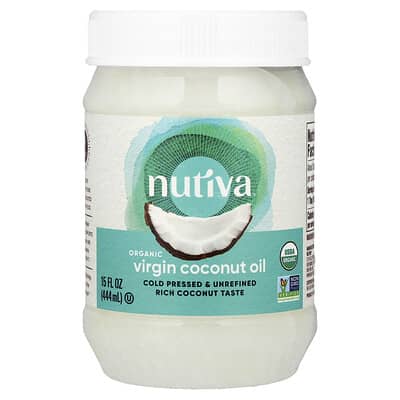 Органическое нерафинированное кокосовое масло, 15 fl oz (444 ml)
