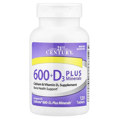 600+D3 Plus Minerals, 120 таблеток