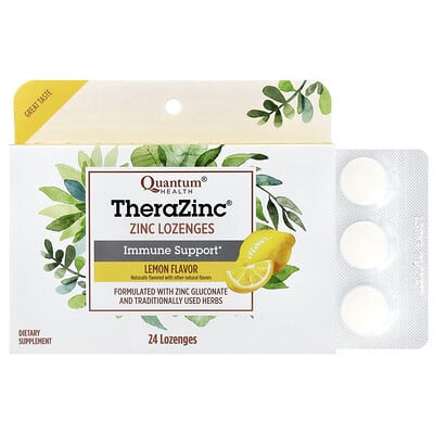 TheraZinc®, Zinc Lozenges, Lemon, 24 Lozenges