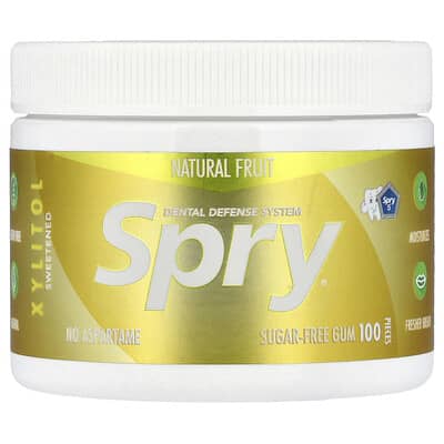 Spry®, жевательная резинка без сахара, натуральный фруктовый вкус, 100 штук