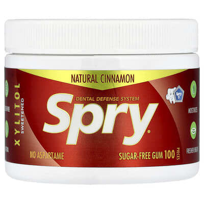 Spry®, жевательная резинка, натуральная корица, 100 штук