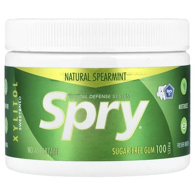 Spry®, жевательная резинка без сахара, натуральная мята, 100 шт