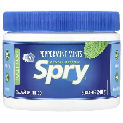 Xlear Spry®, мятные леденцы Peppermint, 240 шт. (144 g)