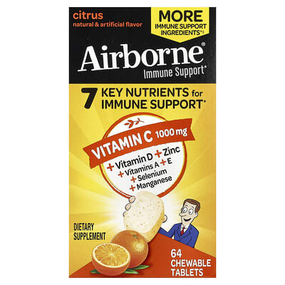 Immune Support, Citrus, 64 Chewable Tablets