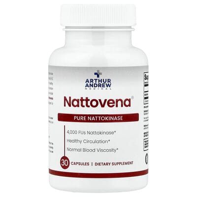 Arthur Andrew Medical Nattovena®, чистая наттокиназа, 4,000 FUs, 30 капсул