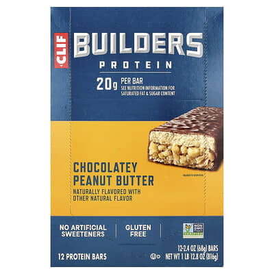 Builders® Protein Bar, Chocolatey Peanut Butter, 12 Bars, 2.4 oz (68 g) Each