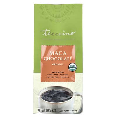 Organic Chicory Herbal Coffee, Maca Chocolate, Dark Roast, Caffeine Free, 11 oz (312 g)