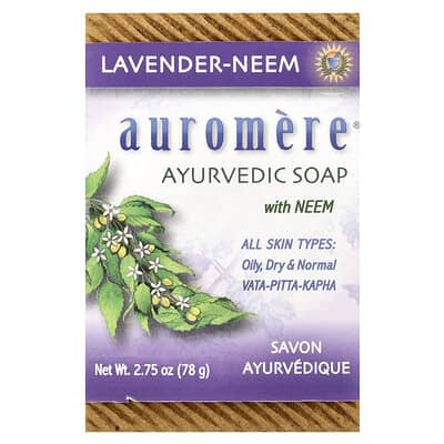 Ayurvedic Bar Soap with Neem, Lavender-Neem, 2.75 oz (78 g)