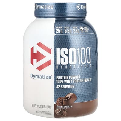 Изолят сывороточного протеина ISO100® Hydrolyzed, 100% Whey Protein Isolate, вкус Gourmet Chocolate, 3 lb (1.37 kg)