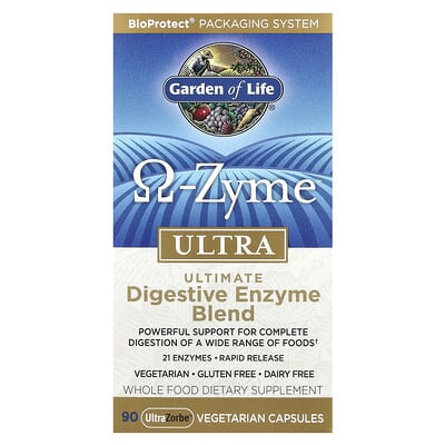 Garden of Life O-Zyme Ultra™, Ultimate Digestive Enzyme Blend, 90 UltraZorbe™ вегетарианских капсул