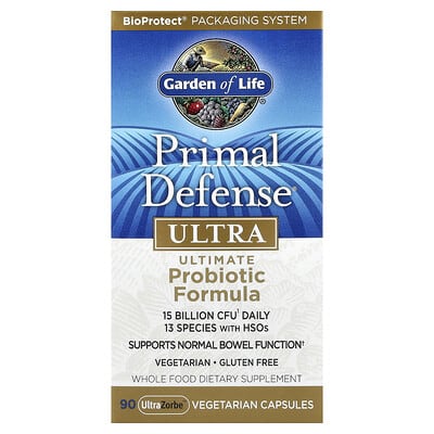 Primal Defense®, Ultra, Ultimate Probiotic Formula, 90 вегетарианских капсул UltraZorbe™
