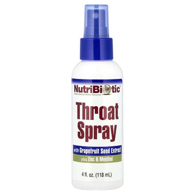 Throat Spray with Grapefruit Seed Extract plus Zinc & Menthol, 4 fl oz (118 ml)