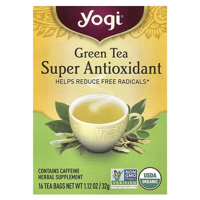 Green Tea, Super Antioxidant, 16 Tea Bags, 1.12 oz (32 g)
