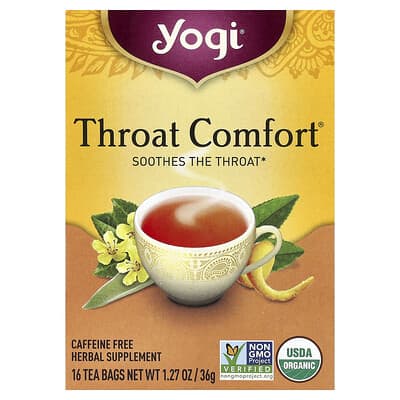 Throat Comfort®, без кофеина, 16 чайных пакетиков, 1.27 oz (36 g)