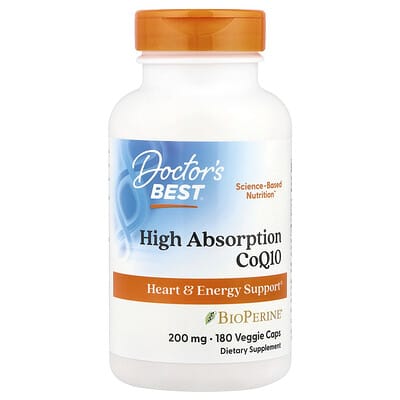 High Absorption CoQ10  , 200 mg, 180 Veggie Caps