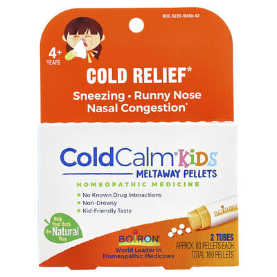 ColdCalm® Детские таблетки, 4+ года, 2 тюбика, прибл. 80 таблеток в каждом