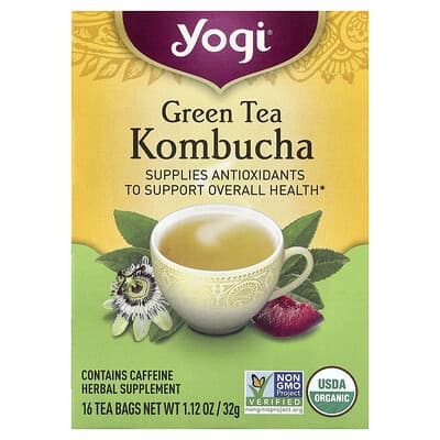 Green Tea Kombucha, 16 Tea Bags, 1.12 oz (32 g)