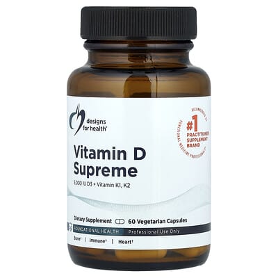 Vitamin D Supreme, D3 + витамин K1, K2, 60 вегетарианских капсул