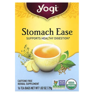Stomach Ease, без кофеина, 16 чайных пакетиков, 1.02 oz (29 g)