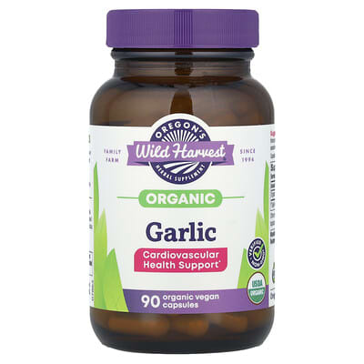 Органический чеснок Oregon's Wild Harvest, 90 Organic Vegan Capsules (525 mg per Capsule)