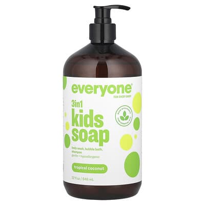 3 in 1 Kids Soap, Tropical Coconut, 32 fl oz (946 ml)