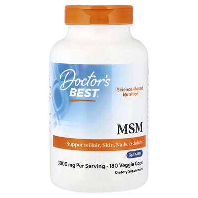 Doctor's Best MSM, 180 вегетарианских капсул (1,000 mg на капсулу)