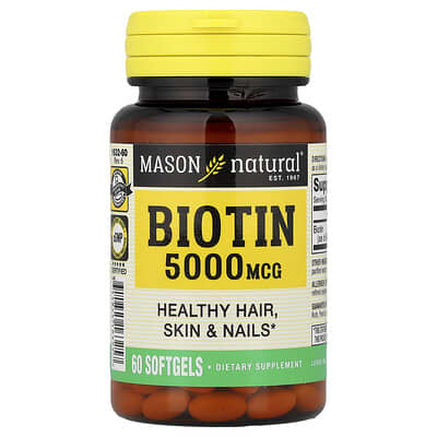 Biotin, 5,000 mcg, 60 Softgels