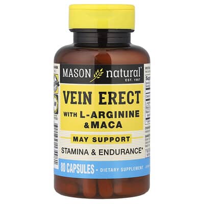 Vein Erect с L-Arginine и Maca, 80 капсул