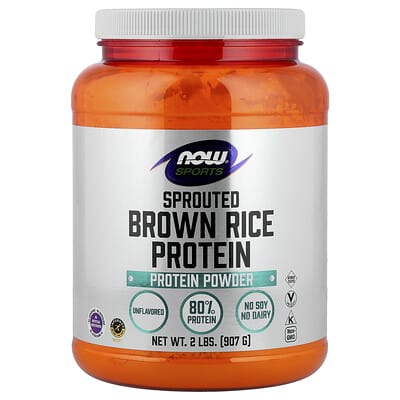 NOW Foods Sports, порошок протеина пророщенного коричневого риса, без вкуса, 2 lbs (907 g)