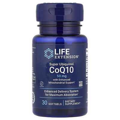 Super Ubiquinol CoQ10 с усиленной поддержкой митохондрий, 30 мягких капсул