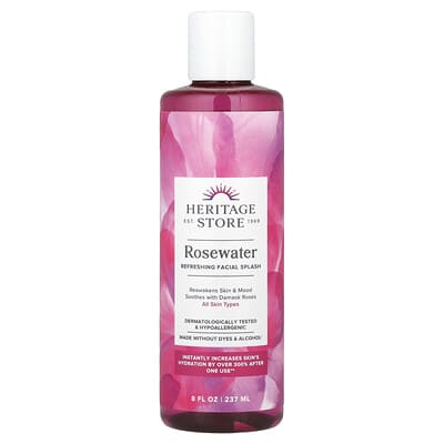 Освежающий тоник для лица с розовой водой, 8 fl oz (237 ml)