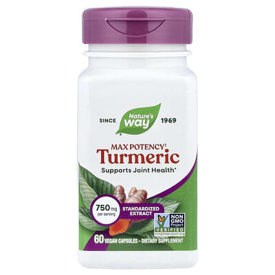 Turmeric, Max Potency, 750 mg, 60 веганских капсул